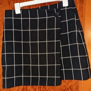 Loft plaid black skirt